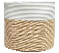 vidaXL Cesta de Almacenaje Cesto de Ropa Sucia Toallas Algodón Color Beige, Gris, Gris y blanco y mas