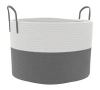 vidaXL Cesta de Almacenaje Cesto de Ropa Sucia Toallas Algodón Color Beige, Gris y blanco, Gris y mas