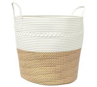 vidaXL Cesta de Almacenaje Cesto de Ropa Sucia Toallas Algodón Color Beige, Gris y blanco, Gris y mas