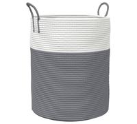vidaXL Cesta de Almacenaje Cesto de Ropa Sucia Toallas Algodón Color Beige, Gris y blanco, Gris y mas