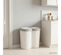 vidaXL Cesta de Basura Blanco 49,5 x 30 x 46,5 cm PP