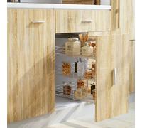 vidaXL Cesta de cocina extraíble 3 niveles plateada 47x35x56 cm
