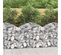 vidaXL Cesta de gaviones forma arco hierro galvanizado 100x30x80/100cm