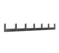 vidaXL Cesta de gaviones forma de U 2 postes de hierro 740x20x100 cm