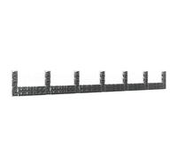 vidaXL Cesta de Gaviones Forma de U 2 Postes Patio Jardín Exterior Jardinera Planta Valla Cama Vegetal Decoración Estable de Hierro 740x20x100 cm