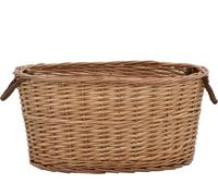 vidaXL Cesta de madera con asas para transportar, 56x40x28 cm, color natural, mimbre