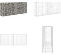 vidaXL Cesta de piedra de acero, 85x30x200 cm, color plateado - Cesta de piedra - Cestas de piedra - Gabion - Gabiones