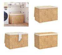 vidaXL Cesta de ropa con 3 compartimentos, 75x42,5x52 cm, hecha de agua. - Cesta de ropa - Cestas de ropa - Contenedor de ropa - Bolsa para ropa