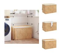 vidaXL Cesta de ropa con 3 compartimentos, 75x42,5x52 cm, hecha de agua. - Cestas de ropa