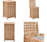 vidaXL Cesta de ropa de 39x39x65 cm, madera maciza de nogal - Cesta de ropa - Cestas de ropa - Cesta de ropa de madera - Cestas de ropa de madera