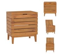 vidaXL Cesta de ropa de 40x30x45 cm, madera de teca maciza - Cestas de ropa