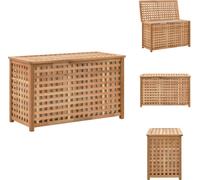vidaXL - Cesta de ropa de 77,5 x 37,5 x 46,5 cm, color nogal, madera maciza - Cestas para ropa