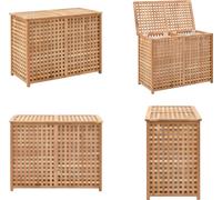 vidaXL Cesta de ropa de 87,5 x 46 x 67 cm, madera maciza de nogal - Cesta de ropa - Cestas de ropa - Cesta de ropa de madera - Cestas de ropa de madera