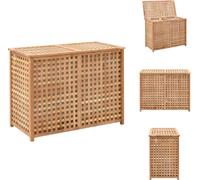 vidaXL Cesta de ropa de 87,5 x 46 x 67 cm, madera maciza de nogal - Cestas de ropa