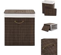 vidaXL Cesta de ropa de bambú, rectangular, color marrón oscuro - Cestas de ropa