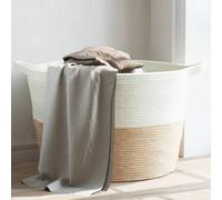 vidaXL Cesta para Ropa Sucia Cesto de Toallas Juguetes Algodón Color Beige, Gris, Gris y blanco y mas