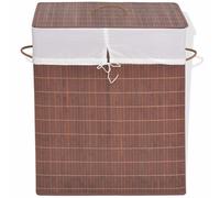 vidaXL Cesto de la ropa de bambú rectangular marrón
