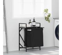 vidaXL Cesto de ropa de 1 compartimento con estante, color gris Sonoma