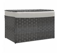 vidaXL Cesto de ropa sucia con tapa ratán sintético gris 55,5x35x34 cm