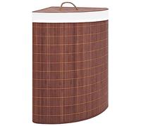 vidaXL Cesto para la ropa sucia de esquina bambú marrón 60 L