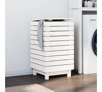 vidaXL Cesto para la ropa sucia madera maciza pino blanco 44x44x76 cm