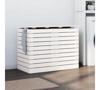 vidaXL Cesto para la ropa sucia madera maciza pino blanco 88,5x44x66cm