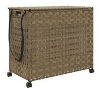 vidaXL Cesto para ropa sucia con ruedas ratán 66x35x60 cm