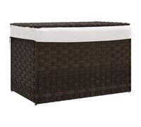 vidaXL Cesto para ropa sucia con tapa ratán marrón oscuro 55,5x35x34cm