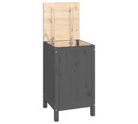 vidaXL - Cesto para ropa sucia, gris, 44x44x76 cm, madera maciza de pino