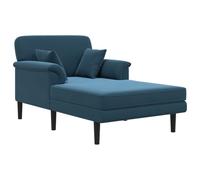 vidaXL Chaise Longue Azul Terciopelo