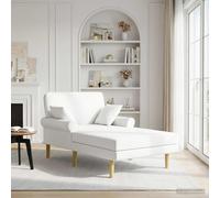 vidaXL Chaise Longue Blanco Tela