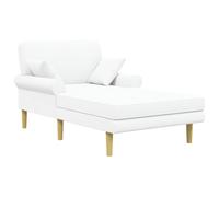 vidaXL Chaise Longue Blanco Tela