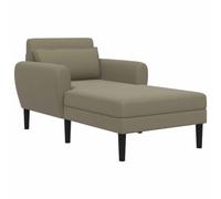vidaXL Chaise Longue Caqui Terciopelo granulado
