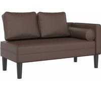vidaXL Chaise longue con cojín, color marrón, tapizada en cuero sintético