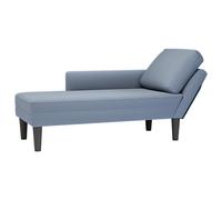 vidaXL Chaise longue con cojín de tela de pana azul