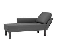 vidaXL Chaise longue con cojín de tela de pana gris oscuro
