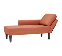 vidaXL Chaise longue con cojín de tela de pana rojo y naranja