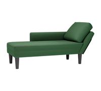 vidaXL Chaise longue con cojín de tela de pana verde oscuro
