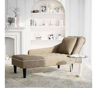 vidaXL Chaise longue con cojín, reposabrazos derecho, color gris claro, tapizado en cuero sintético