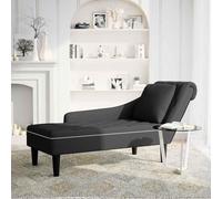vidaXL Tumbona con Almohada y reposabrazo Derecho Terciopelo Negro