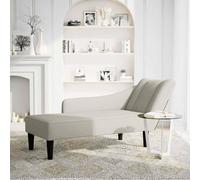 vidaXL Chaise longue con reposabrazos derecho, color crema, tapizado en terciopelo