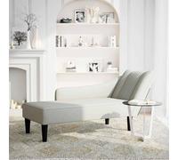 vidaXL Chaise longue con reposabrazos derecho, color gris claro, tapizado en terciopelo