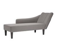 vidaXL Chaise longue con reposabrazos derecho tela color topo