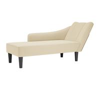 vidaXL Chaise longue con reposabrazos derecho tela crema