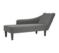 vidaXL Chaise Longue con reposabrazos derecho – Tela gris oscuro