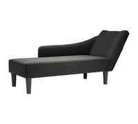 vidaXL Chaise longue con reposabrazos derecho tela negra