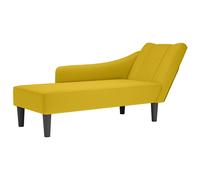 vidaXL Chaise longue con reposabrazos derecho terciopelo amarillo