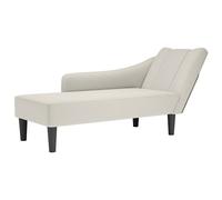 vidaXL Chaise longue con reposabrazos derecho terciopelo crema