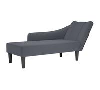 vidaXL Chaise longue con reposabrazos derecho terciopelo gris claro
