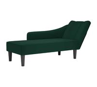 vidaXL Chaise Longue con reposabrazos derecho, terciopelo oscuro